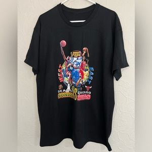 Michael Jordan Gary Payton BULLS SONICS 1996 FINALS Retro Vintage Remake Shirt